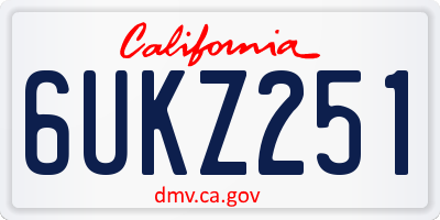 CA license plate 6UKZ251