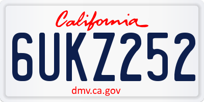 CA license plate 6UKZ252