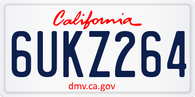 CA license plate 6UKZ264