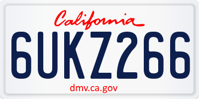 CA license plate 6UKZ266