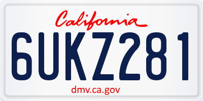 CA license plate 6UKZ281