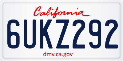 CA license plate 6UKZ292
