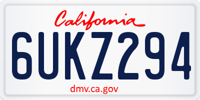 CA license plate 6UKZ294
