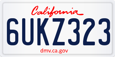 CA license plate 6UKZ323