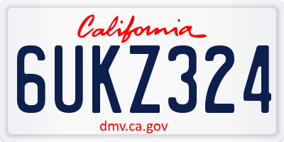 CA license plate 6UKZ324