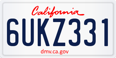 CA license plate 6UKZ331