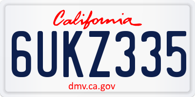 CA license plate 6UKZ335