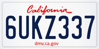 CA license plate 6UKZ337
