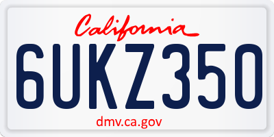 CA license plate 6UKZ350