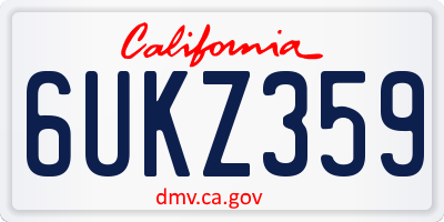 CA license plate 6UKZ359