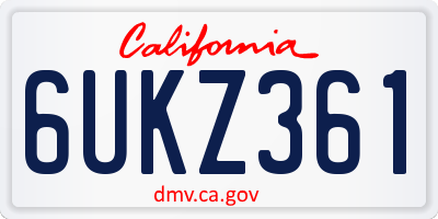 CA license plate 6UKZ361