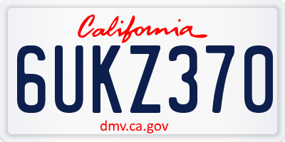CA license plate 6UKZ370