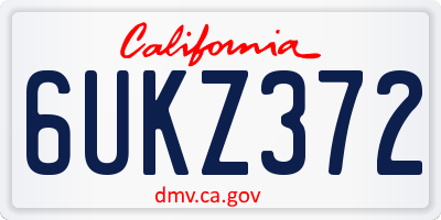 CA license plate 6UKZ372