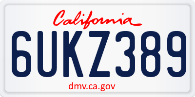 CA license plate 6UKZ389