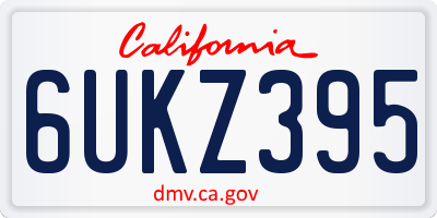 CA license plate 6UKZ395