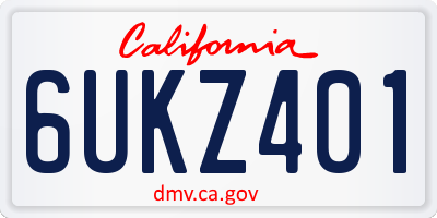 CA license plate 6UKZ401