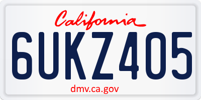 CA license plate 6UKZ405