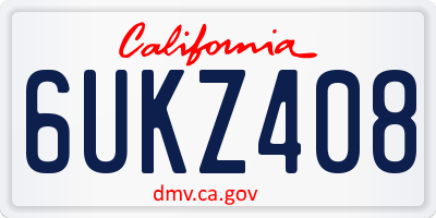 CA license plate 6UKZ408