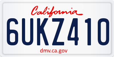 CA license plate 6UKZ410