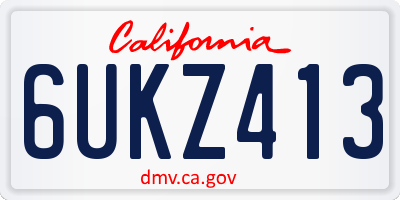 CA license plate 6UKZ413