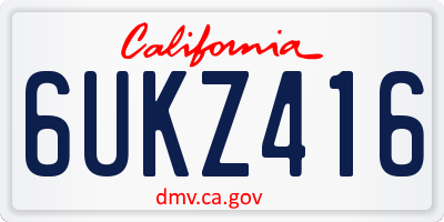 CA license plate 6UKZ416
