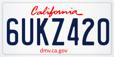 CA license plate 6UKZ420