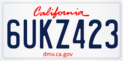 CA license plate 6UKZ423