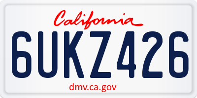 CA license plate 6UKZ426