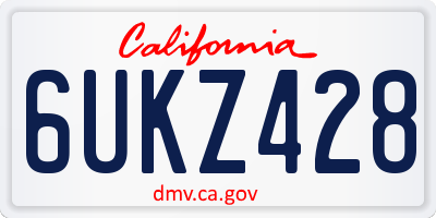 CA license plate 6UKZ428