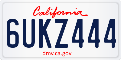 CA license plate 6UKZ444
