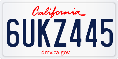 CA license plate 6UKZ445