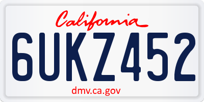 CA license plate 6UKZ452
