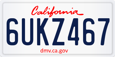 CA license plate 6UKZ467