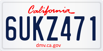 CA license plate 6UKZ471