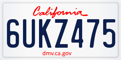 CA license plate 6UKZ475