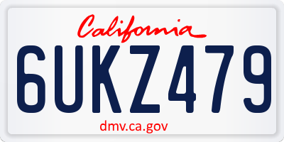 CA license plate 6UKZ479