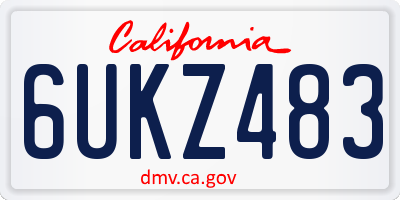 CA license plate 6UKZ483