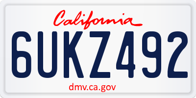 CA license plate 6UKZ492