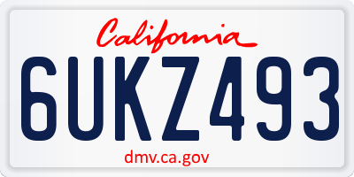 CA license plate 6UKZ493