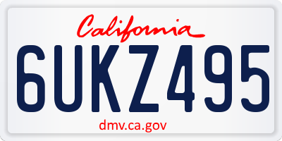 CA license plate 6UKZ495