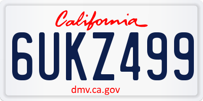 CA license plate 6UKZ499