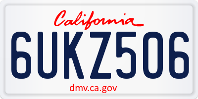 CA license plate 6UKZ506