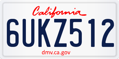 CA license plate 6UKZ512