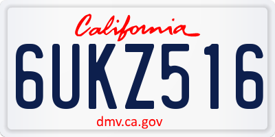 CA license plate 6UKZ516