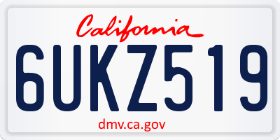 CA license plate 6UKZ519
