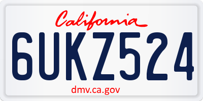 CA license plate 6UKZ524