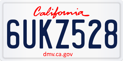 CA license plate 6UKZ528