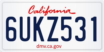 CA license plate 6UKZ531