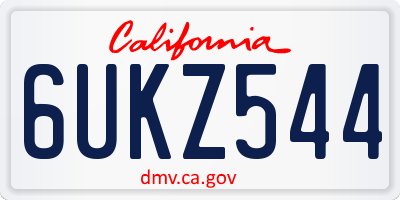 CA license plate 6UKZ544