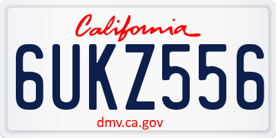 CA license plate 6UKZ556